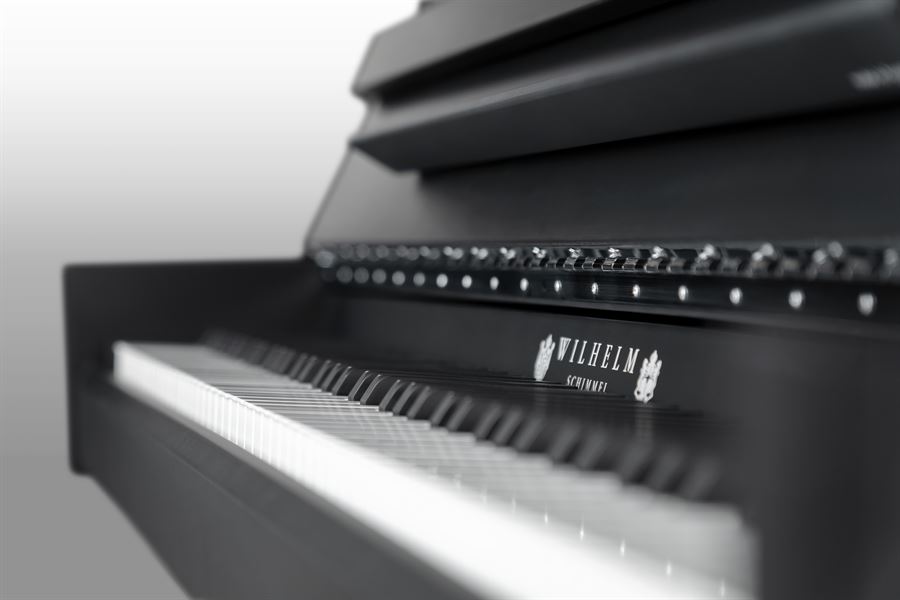Wilhelm Schimmel W114M-ESM Upright Piano - Ebony Super Matte Satin